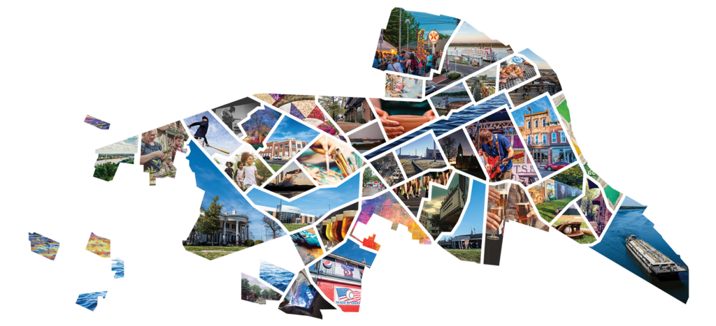 A Photo-Map Collage of Paducah, designed to show that every district is worthy of highlighting in the city's plans